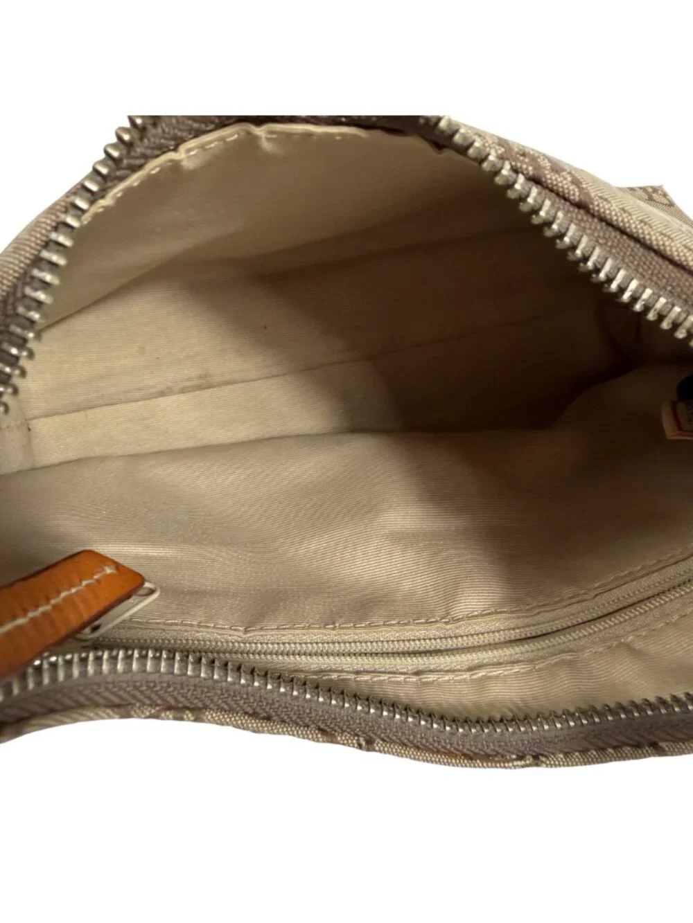 Dooney Bourke Tan Canvas Monogram Hobo Purse Leather Strap + Wallet